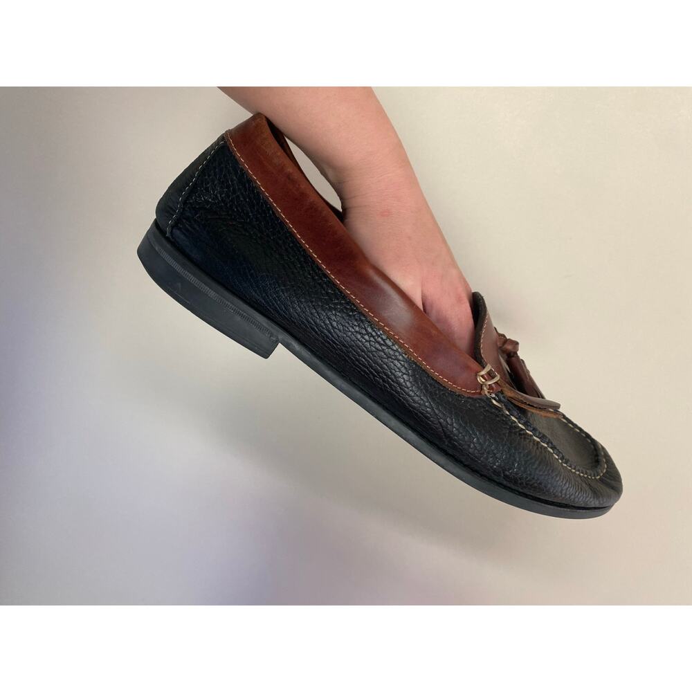 EUC Weejuns Bass Calhoun Black/Brown Leather Loafers Tassel Mens Sz 12 D View 2